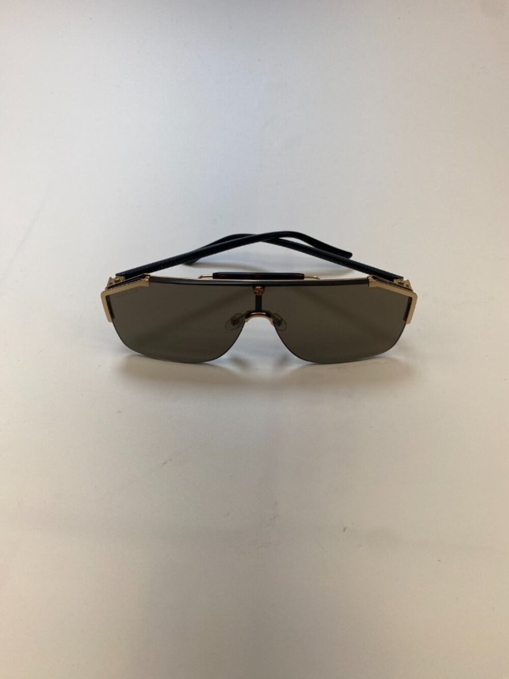 Gucci Womens Brown Sqyare Oversized Gold Frameless 62MM Shield Sunglasses - Picture 9 of 9